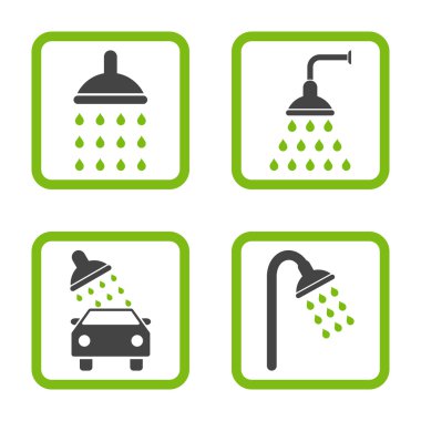 Duş düz kare vektör simgesi