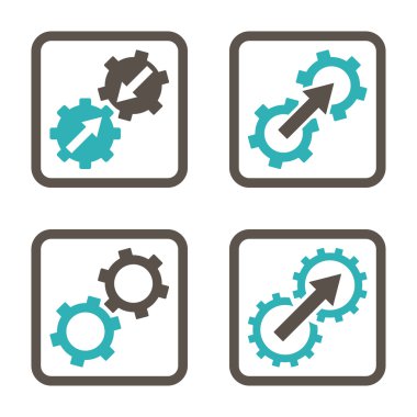 Entegrasyon vites düz kare vektör simgesi