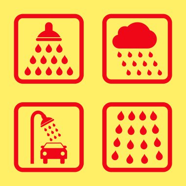 Duş düz kare vektör simgesi