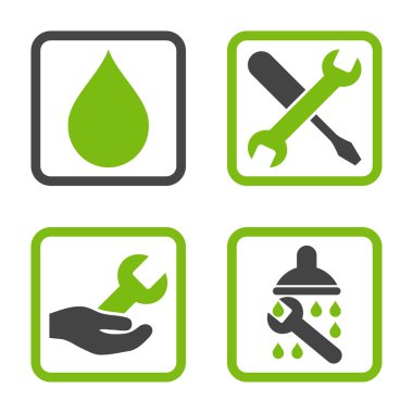 Duş düz kare vektör simgesi