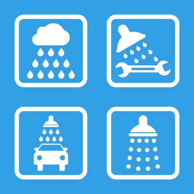 Duş düz kare vektör simgesi