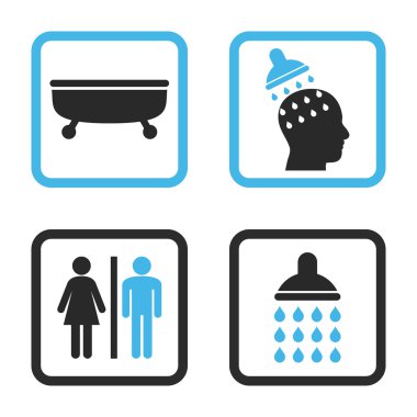 Sıhhi düz kare vektör simgesi