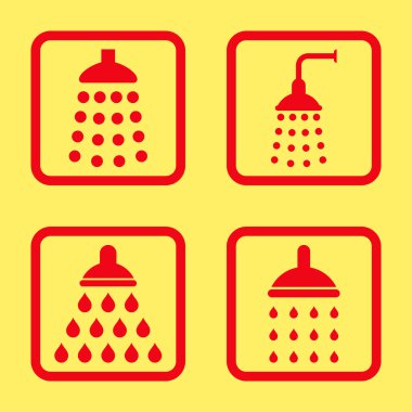 Duş düz kare vektör simgesi