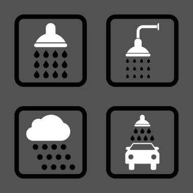 Duş düz kare vektör simgesi