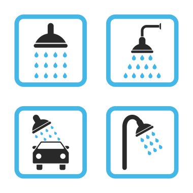 Duş düz kare vektör simgesi