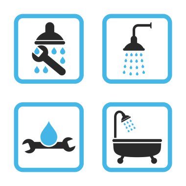 Sıhhi tesisat düz kare vektör simgesi