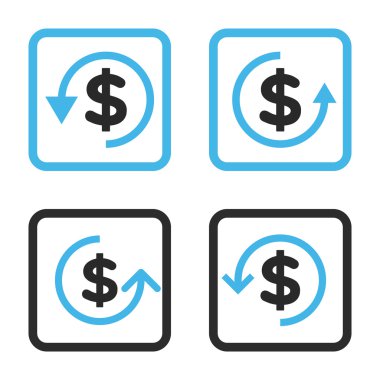 Düz kare vektör simge iade