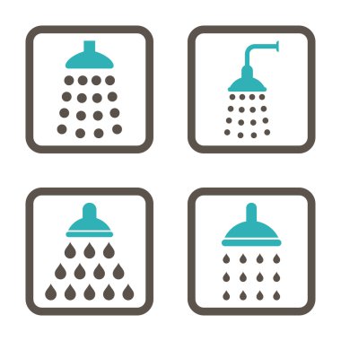 Duş düz kare vektör simgesi