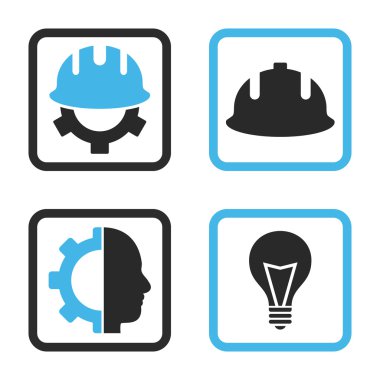 Geliştirme düz kare vektör simgesi