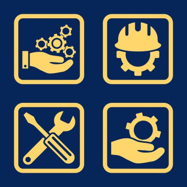 Geliştirme düz kare vektör simgesi