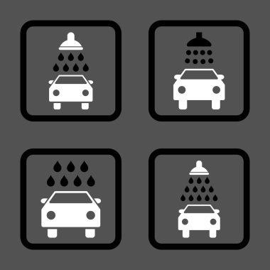 Carwash düz kare vektör simgesi