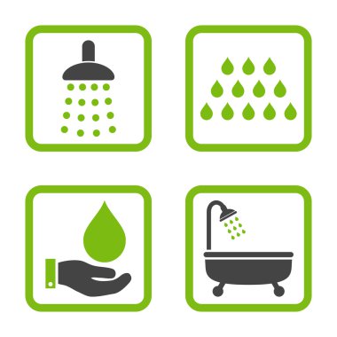 Duş düz kare vektör simgesi