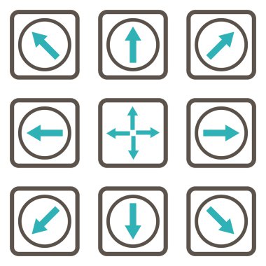 Yön okları düz kare vektör simgesi