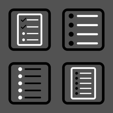 Liste öğeleri düz kare vektör simgesi