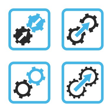 Entegrasyon vites düz kare vektör simgesi