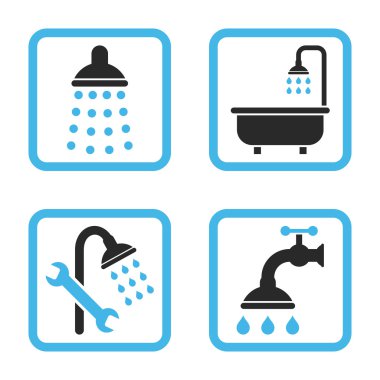 Duş düz kare vektör simgesi