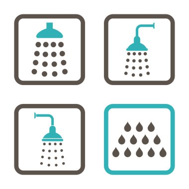 Duş düz kare vektör simgesi