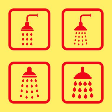 Duş düz kare vektör simgesi