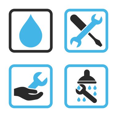 Duş düz kare vektör simgesi