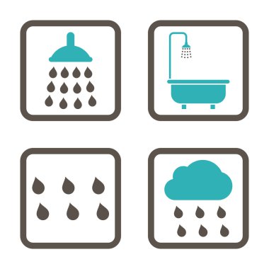 Duş düz kare vektör simgesi