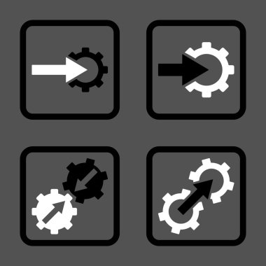 Entegrasyon vites düz kare vektör simgesi