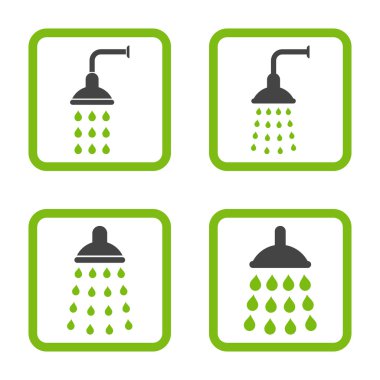 Duş düz kare vektör simgesi