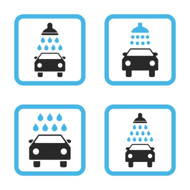 Carwash düz kare vektör simgesi