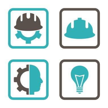 Geliştirme düz kare vektör simgesi