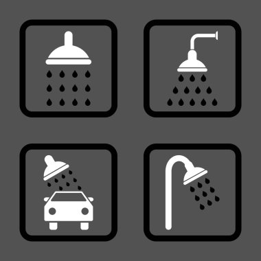 Duş düz kare vektör simgesi