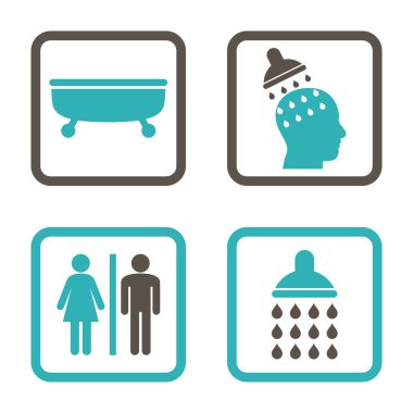 Sıhhi düz kare vektör simgesi