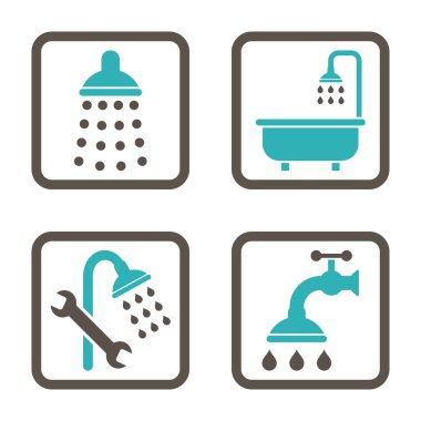 Duş düz kare vektör simgesi