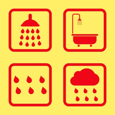 Duş düz kare vektör simgesi