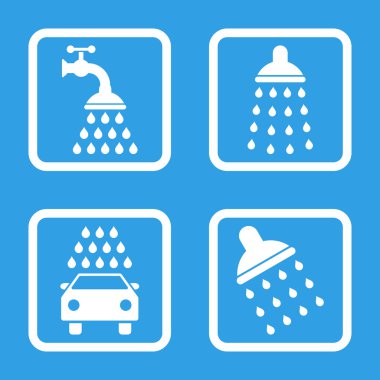 Duş düz kare vektör simgesi