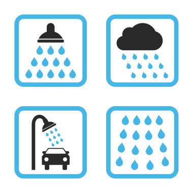 Duş düz kare vektör simgesi