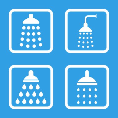 Duş düz kare vektör simgesi