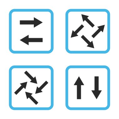 Exchange oklar düz kare vektör simgesi