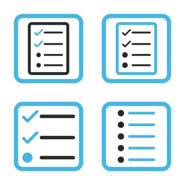 Liste öğeleri düz kare vektör simgesi
