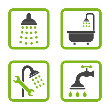 Duş düz kare vektör simgesi