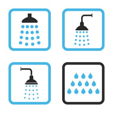 Duş düz kare vektör simgesi