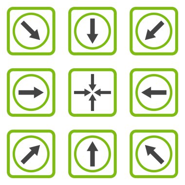 Yön okları düz kare vektör simgesi