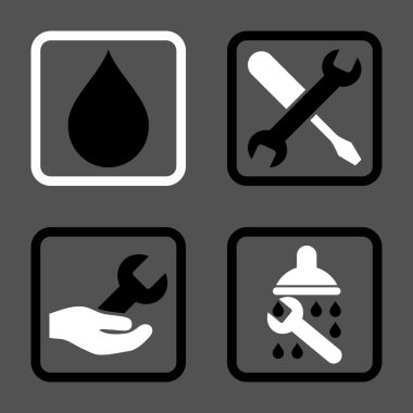 Duş düz kare vektör simgesi