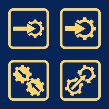 Entegrasyon vites düz kare vektör simgesi