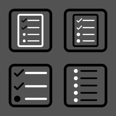 Liste öğeleri düz kare vektör simgesi