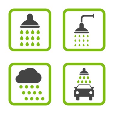 Duş düz kare vektör simgesi