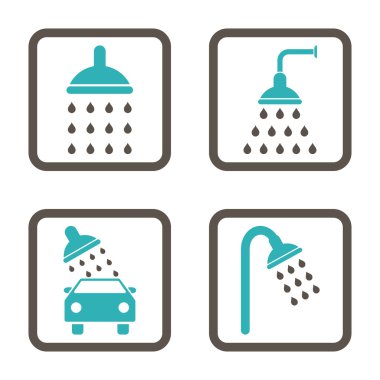 Duş düz kare vektör simgesi