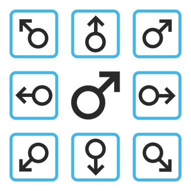 Yön düz kare vektör simgesi