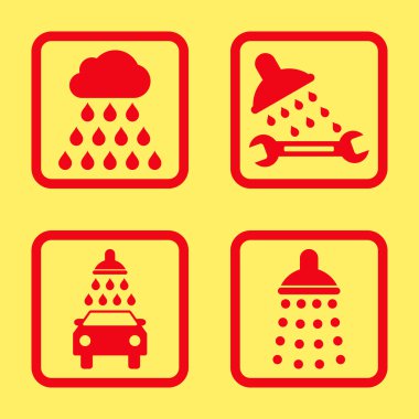 Duş düz kare vektör simgesi