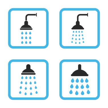 Duş düz kare vektör simgesi