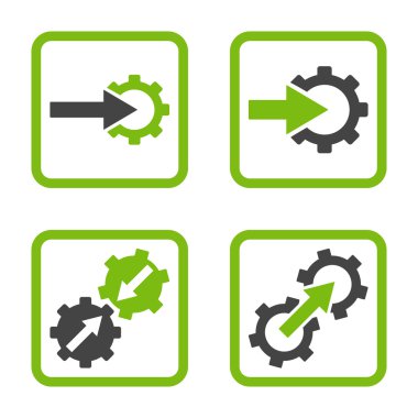 Entegrasyon vites düz kare vektör simgesi