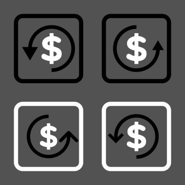 Düz kare vektör simge iade